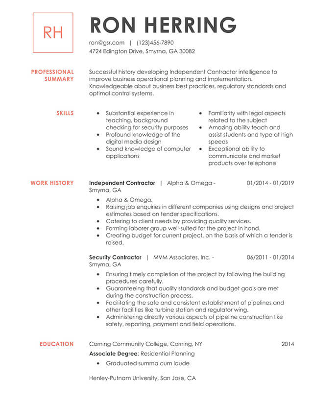 Modern Acclaimed Peach Resume Template