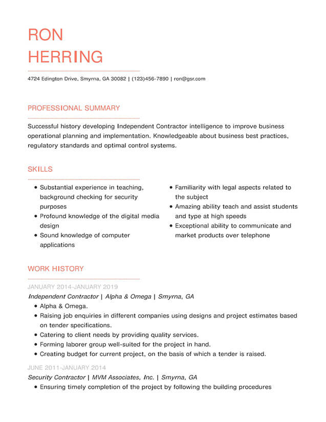 Modern Blueprint Peach Resume Template