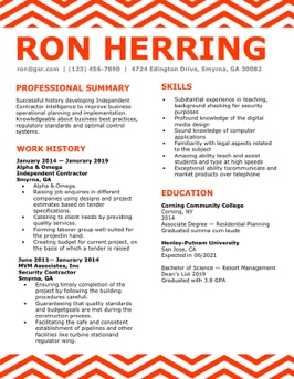 Free creative resume